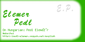 elemer pedl business card